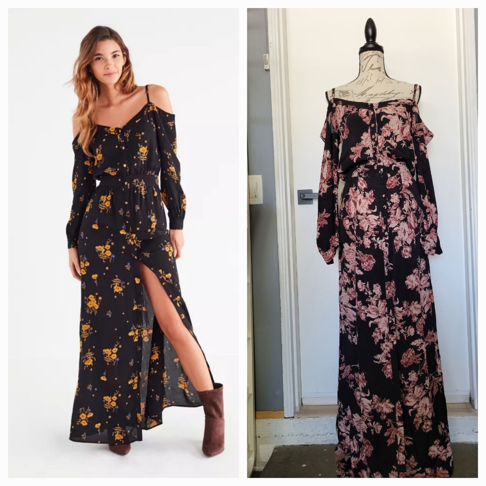 NWOT Flynn Skye Urban Outfitters‎ Cold Shoulder Whimsigoth Floral Maxi Dress S